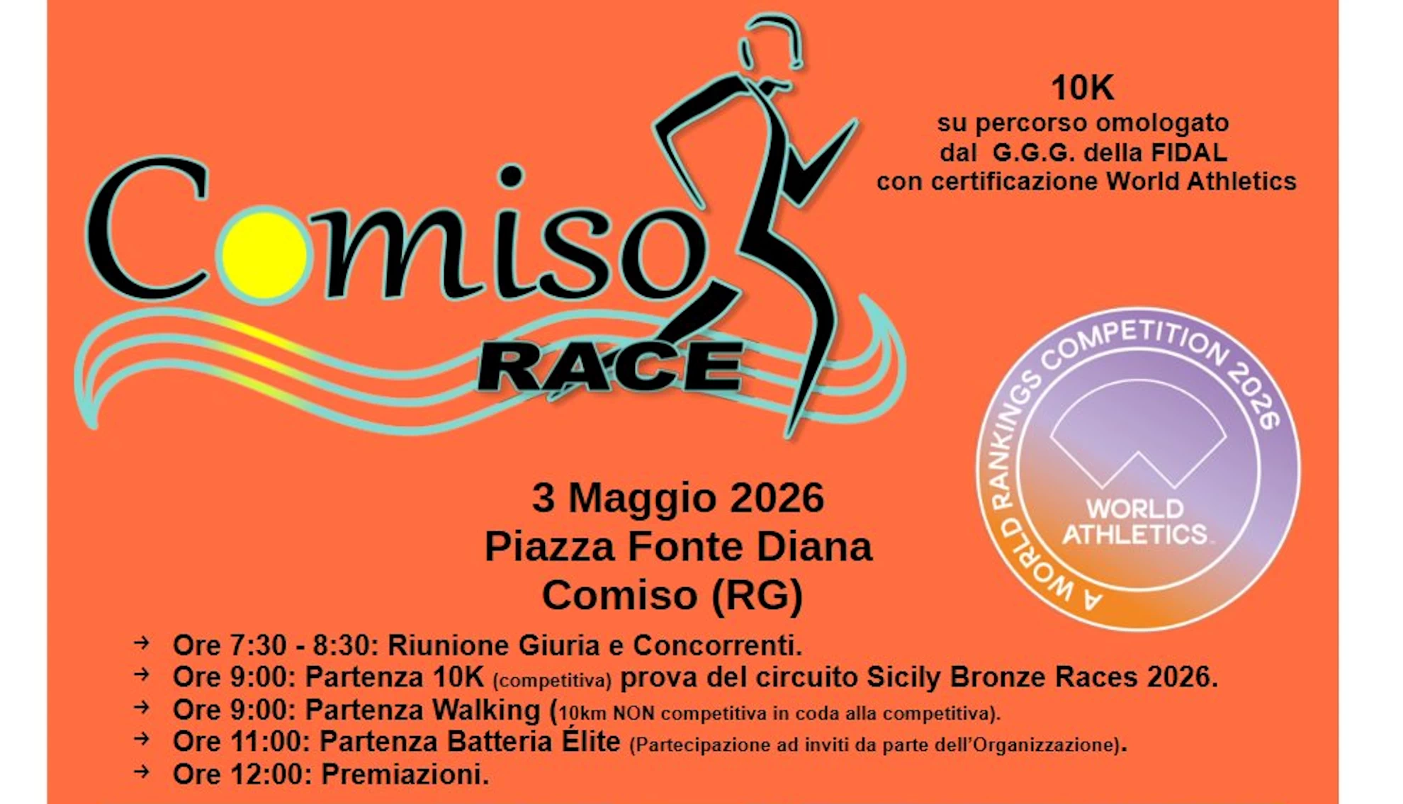Corsa su strada nazionale | Comiso Race 2026 il 3 maggio