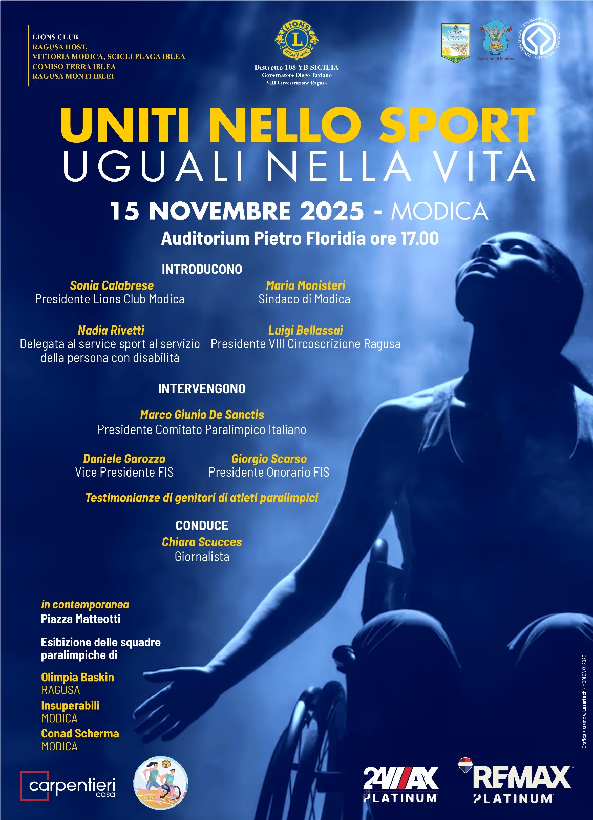 Uniti nello sport, uguali nella vita. L'evento sabato a Modica