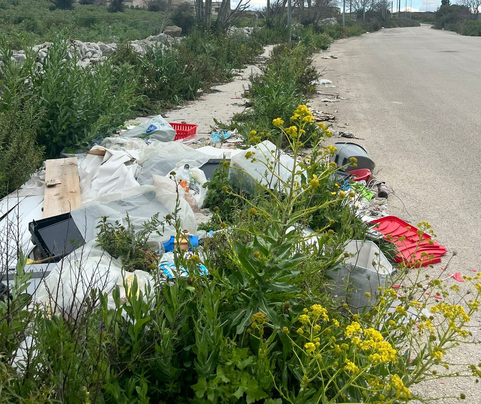 Degrado in via Cascone a Ragusa: marciapiedi invasi da sterpaglie e rifiuti, cresce la protesta